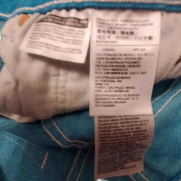 Levi's Original 501 Button Fly Jeans Men's Sz 36X34 Rare Bright Teal Blue Color - Picture 8 of 8